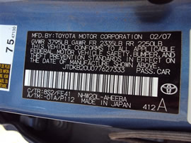 2007 TOYOTA PRIUS, 1.5L AUTO FWD, COLOR BLUE, STK Z14802

